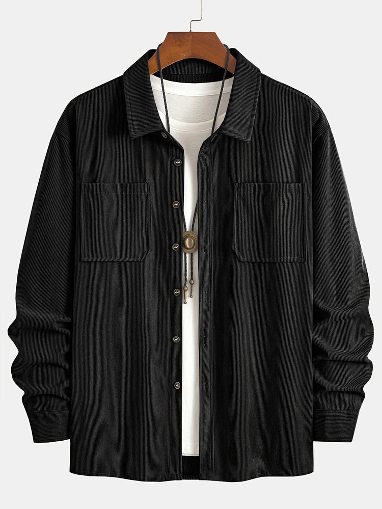Elias – Ribbed Shacket Jacket | Men's Shirt Jacket for Everyday Layering & Fall Wear