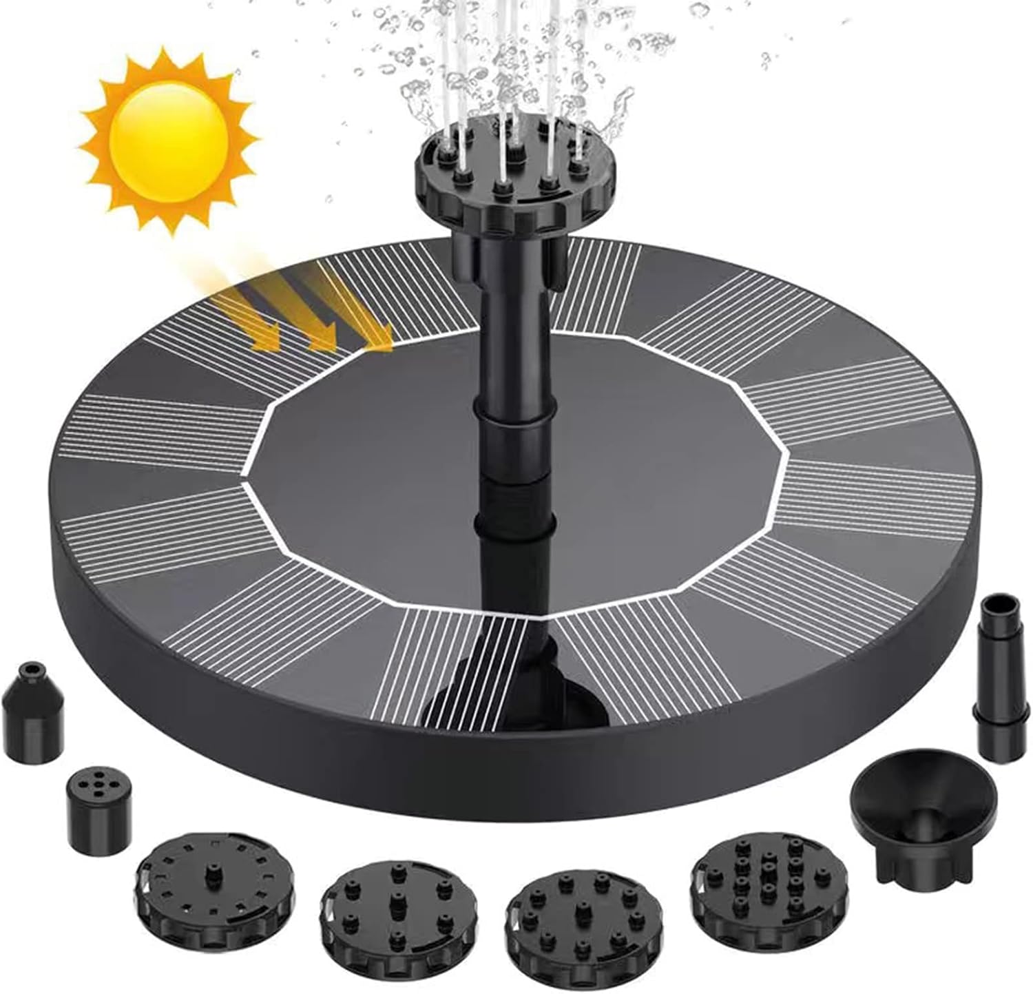 Solar Fountain Pump – Floating Water Fountain for Pond & Pool | Outdoor Solar Water Feature with Spray Nozzles Neriona