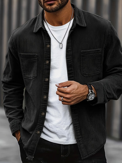 Elias – Ribbed Shacket Jacket | Men's Shirt Jacket for Everyday Layering & Fall Wear