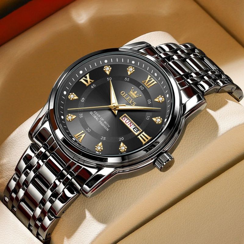 Malité Classic Steel Watch | Refined Everyday Watch With Clean Dial and Gold Accent Bracelet Neriona