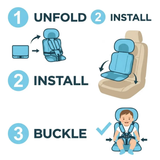 Neriona – Portable & Foldable Child Car Booster Seat | Compact Travel Seat With 5-Point Harness
