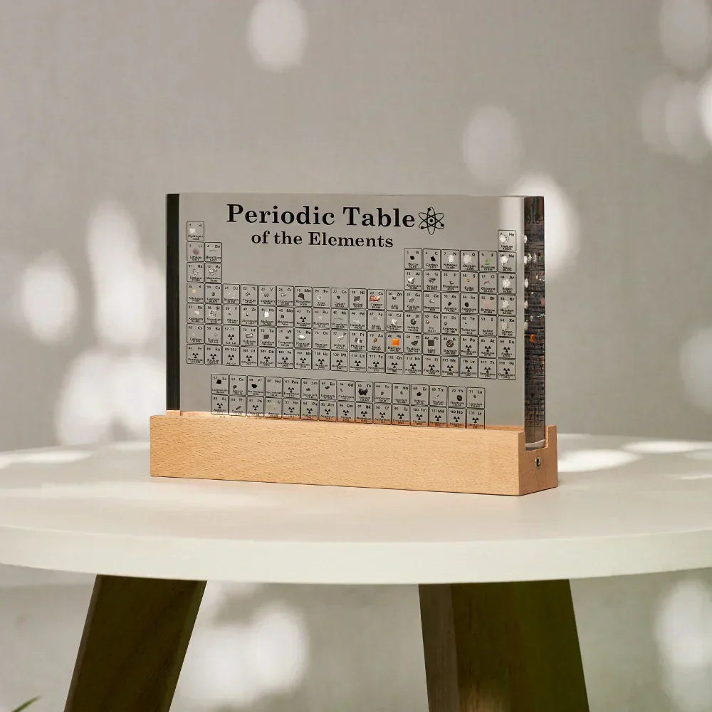 Periodic Table with Real Elements | Illuminated Acrylic Element Table for Desk Decor Office and Science Gifts Neriona