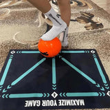 Football Pro Training Mat - Home Soccer Practice System | Ball Control, Dribbling & Skill Training Program for Young Players Neriona Mat + Video Training Program + Grip Socks