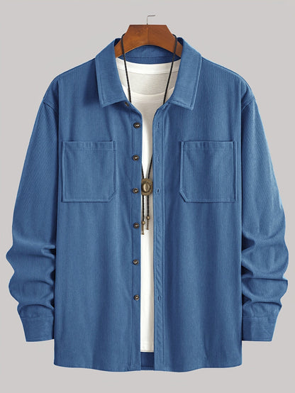 Elias – Ribbed Shacket Jacket | Men's Shirt Jacket for Everyday Layering & Fall Wear