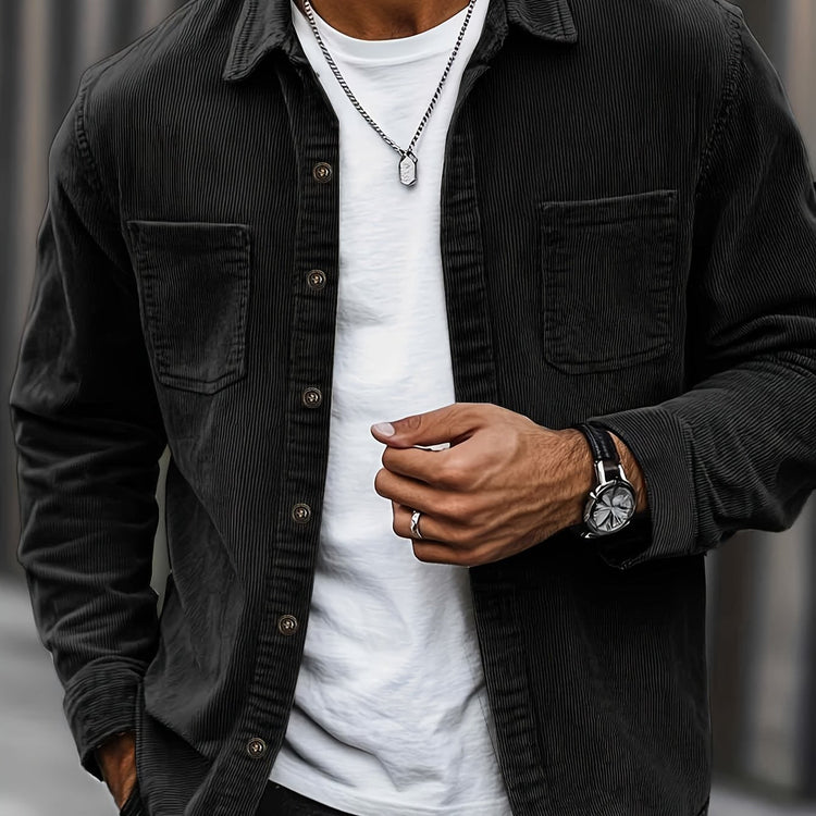 Elias – Ribbed Shacket Jacket | Men's Shirt Jacket for Everyday Layering & Fall Wear
