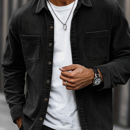 Elias – Ribbed Shacket Jacket | Men's Shirt Jacket for Everyday Layering & Fall Wear