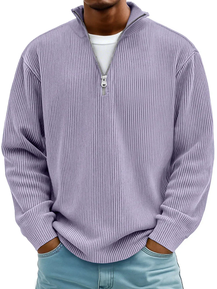 Maverick – Half-Zip Knit Sweater | Men's Casual Pullover For Everyday Comfort Neriona Purple