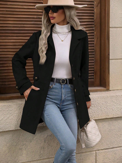 Camille – Belted Trench Coat | Tailored Double-Breasted Jacket For Timeless Elegance Neriona