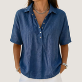 Luna – Casual Button-Up Shirt | Lightweight Collared Blouse For Everyday Wear Neriona