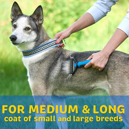 Professional Pet Grooming Brush | Deshedding Tool For Dogs & Cats With Thick Coats