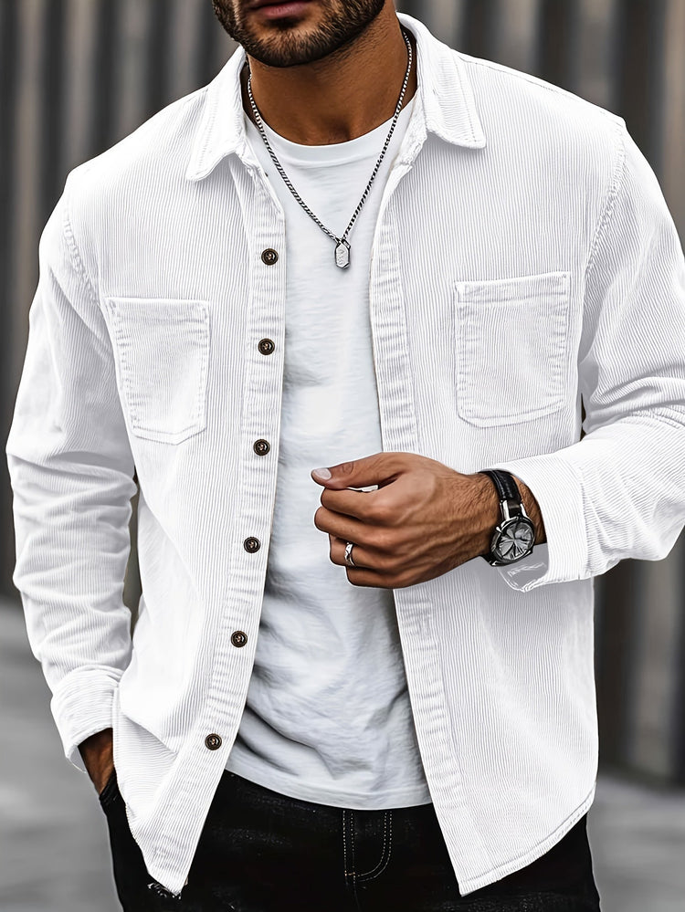 Elias – Ribbed Shacket Jacket | Men's Shirt Jacket for Everyday Layering & Fall Wear