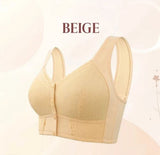 BellaEase – Front Closure Lifting Bra | Wireless Cotton Comfort Bra For Everyday Support Neriona Beige Bra