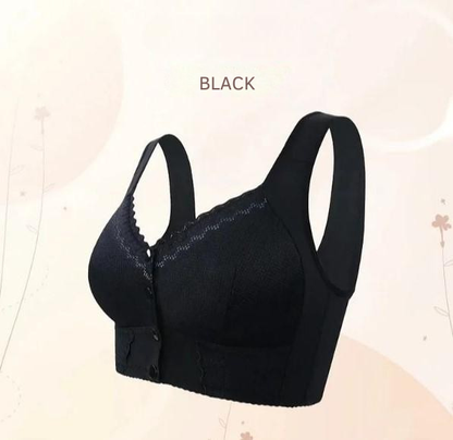 BellaEase – Front Closure Lifting Bra | Wireless Cotton Comfort Bra For Everyday Support Neriona Black Bra