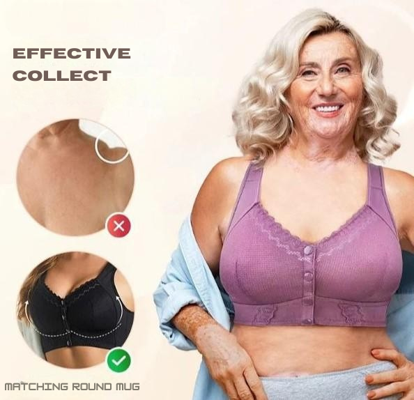 BellaEase – Front Closure Lifting Bra | Wireless Cotton Comfort Bra For Everyday Support Neriona Lilac 50 Bra