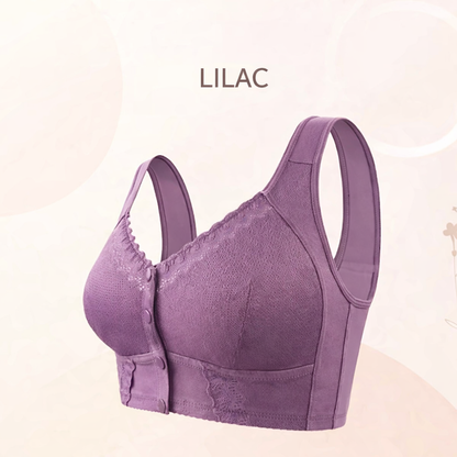 BellaEase – Front Closure Lifting Bra | Wireless Cotton Comfort Bra For Everyday Support Neriona Lilac Bra