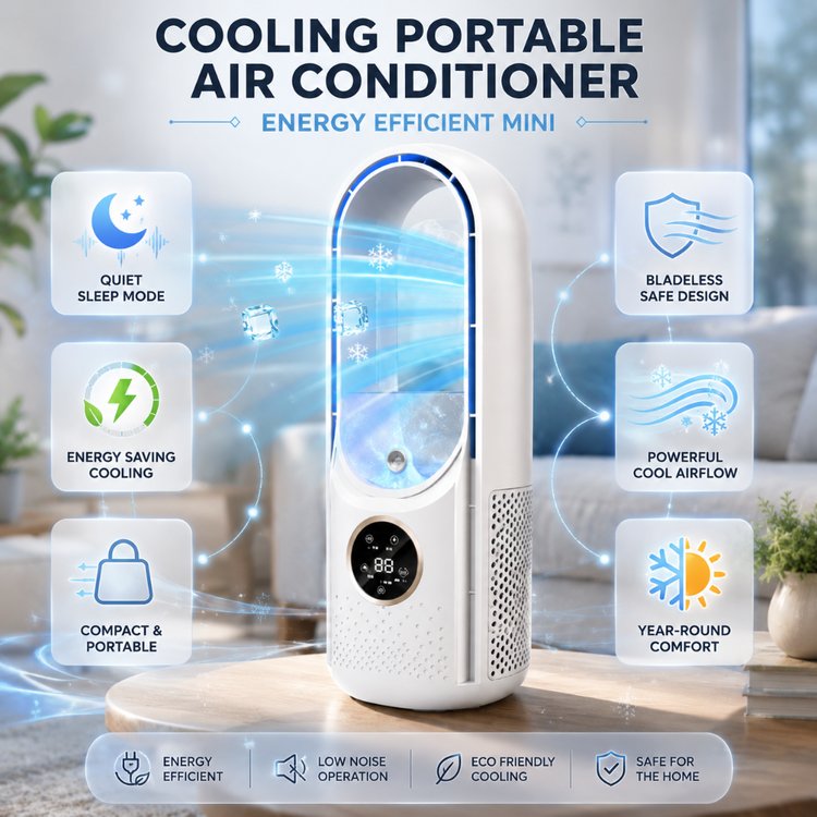 ArcticFlow™ Personal Air Cooler – Portable Air Conditioner | Modern Comfort for Bedrooms, Desks & Apartments
