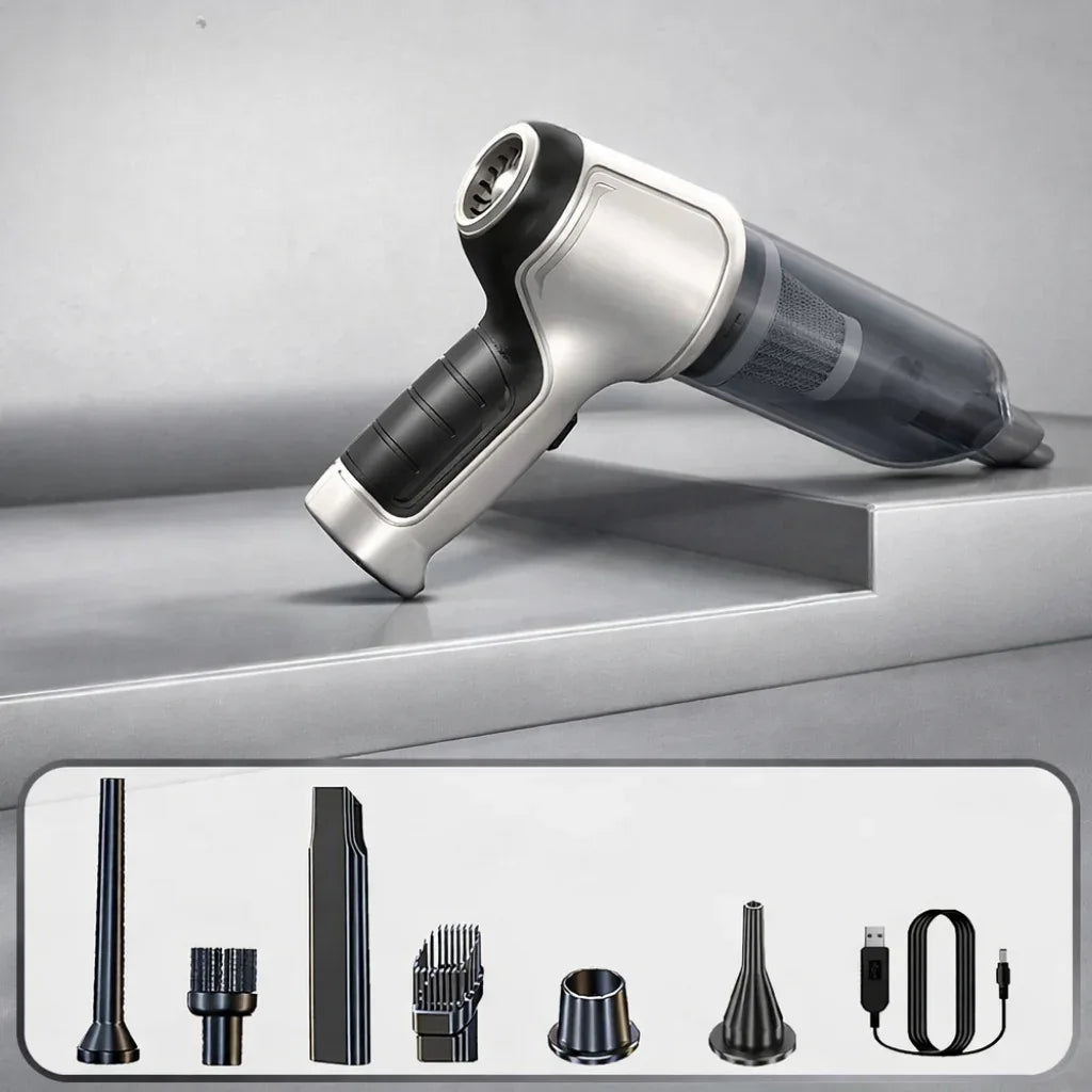 Cordless Car Vacuum – Strong Suction & Air Blower | Portable Handheld Cleaner For Car, Home And Tight Spaces With USB Charging Neriona