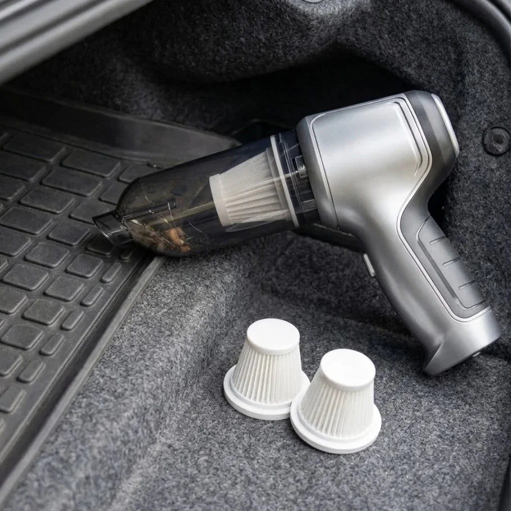 Cordless Car Vacuum – Strong Suction & Air Blower | Portable Handheld Cleaner For Car, Home And Tight Spaces With USB Charging Neriona Vacuum Cleaner + 2 HEPA Filters