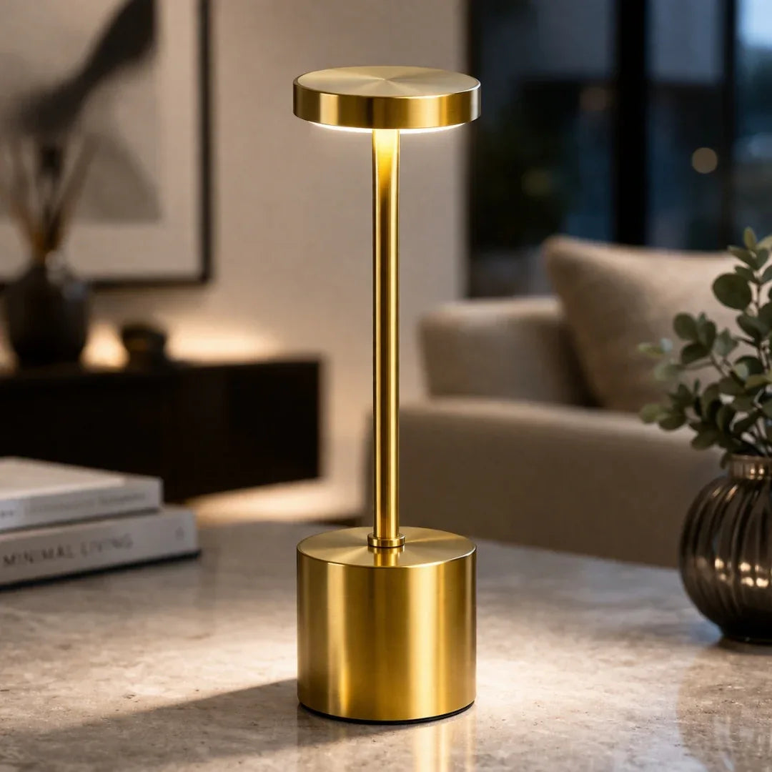 Cordless Table Lamp – Cozy Light With Clean Design | Rechargeable Lamp For Home Or Dining With Soft Lighting Neriona Gold