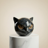 Velora – Black Cat Head Sculpture | Modern Resin Cat Statue For Home & Desk Decor