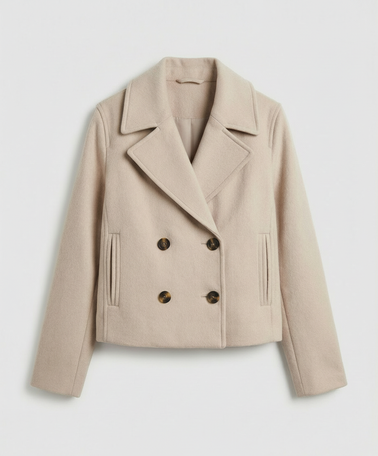 Charlotte – Cropped Double-Breasted Jacket | Classic Short Jacket For Everyday Elegance Neriona