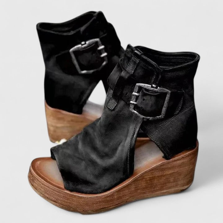 Marissa – Supportive Walking Boots | Women's Comfortable Ankle Boots With Non-Slip Sole Neriona Black