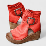 Marissa – Supportive Walking Boots | Women's Comfortable Ankle Boots With Non-Slip Sole Neriona Red