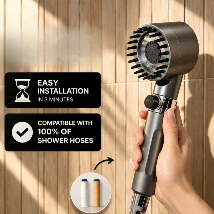 Filtered Shower Head – High Pressure & Multi Spray | Handheld Shower With Chlorine Filter For Softer Water And Easy Install Neriona