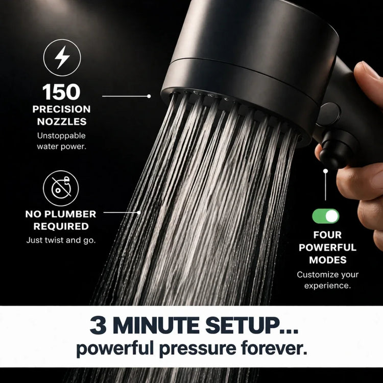 High Pressure Filter Shower Head 3 Modes | Handheld Shower With Strong Flow and Clean Water for Comfortable Everyday Use Neriona