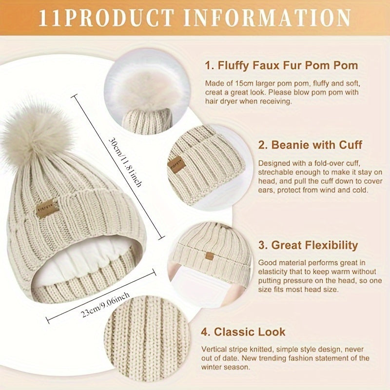Nolan – Winter Hat Scarf Gloves Set | 3-Piece Knit Set With Touchscreen Gloves Neriona