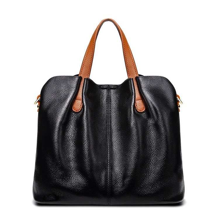 Isadora – Genuine Leather Handbag | Women's Cowhide Tote Bag Handbags Neriona Black