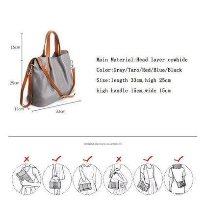 Isadora – Genuine Leather Handbag | Women's Cowhide Tote Bag Handbags Neriona