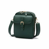 Dorian – Leather Crossbody Bag | Men's Compact Shoulder Bag With Multiple Zipper Pockets Crossbody Bag Neriona Green