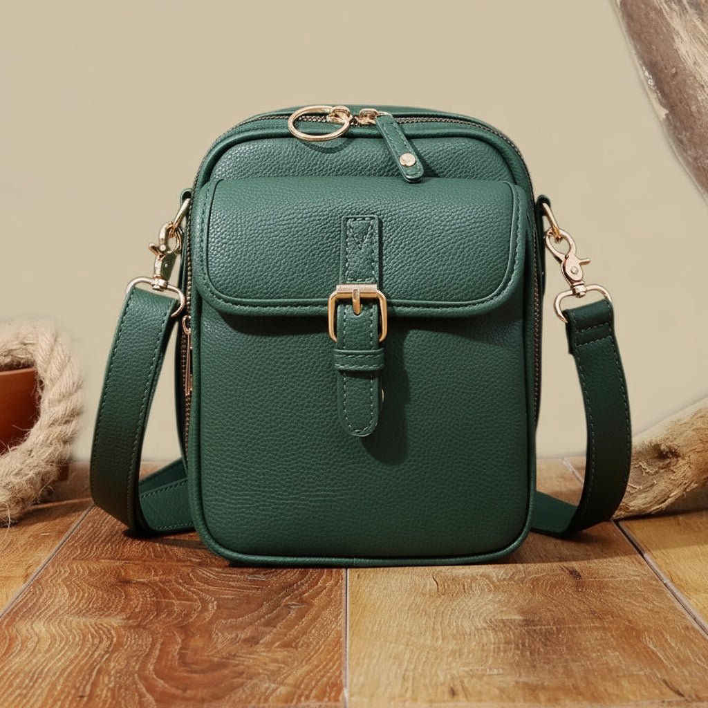 Dorian – Leather Crossbody Bag | Men's Compact Shoulder Bag With Multiple Zipper Pockets Crossbody Bag Neriona