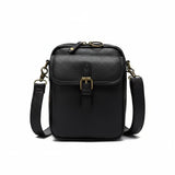 Dorian – Leather Crossbody Bag | Men's Compact Shoulder Bag With Multiple Zipper Pockets Crossbody Bag Neriona Black