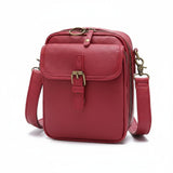 Dorian – Leather Crossbody Bag | Men's Compact Shoulder Bag With Multiple Zipper Pockets Crossbody Bag Neriona Red
