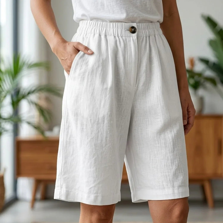 Elea - Comfort Summer Shorts Neriona White