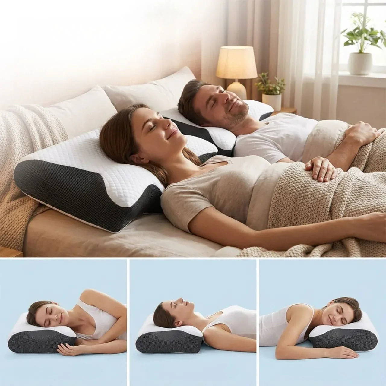 CloudRest – Cervical Memory Foam Pillow | Ergonomic Contour Pillow for Side Sleepers Neriona