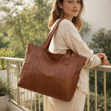 Leather Shoulder Bag – Vintage Design With Spacious Interior | Everyday Bag With Timeless Style For Casual And Refined Outfits Neriona Brown