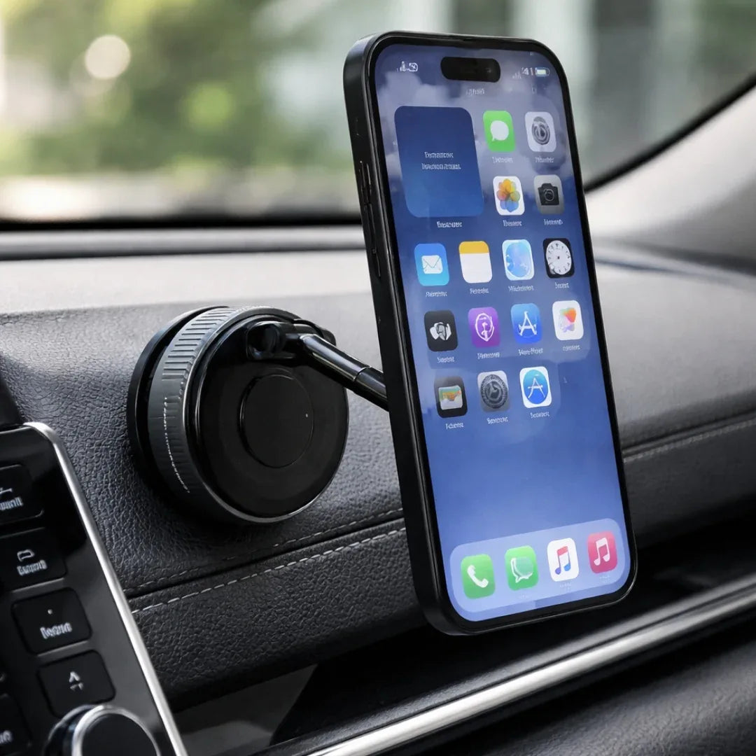 MagSafe Car Phone Mount - Vacuum Suction Holder for Dashboard & Windshield Neriona Black