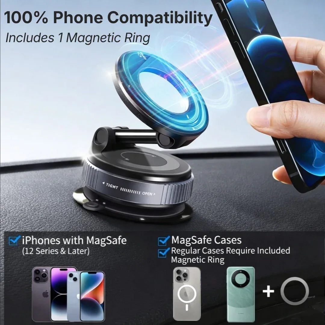 MagSafe Car Phone Mount - Vacuum Suction Holder for Dashboard & Windshield Neriona