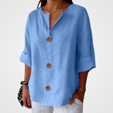 Margot – Linen Blend Blouse | Lightweight Loose Summer Top For Everyday Wear Blouse Neriona