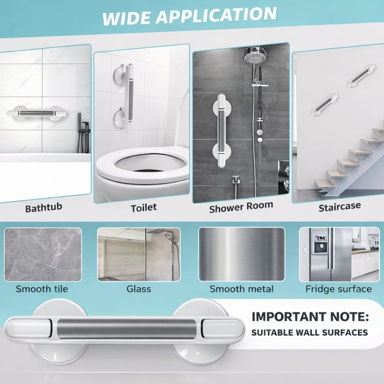 No Drill Shower Grab Bar - Vacuum Bathroom Handle for Stability and Balance Neriona