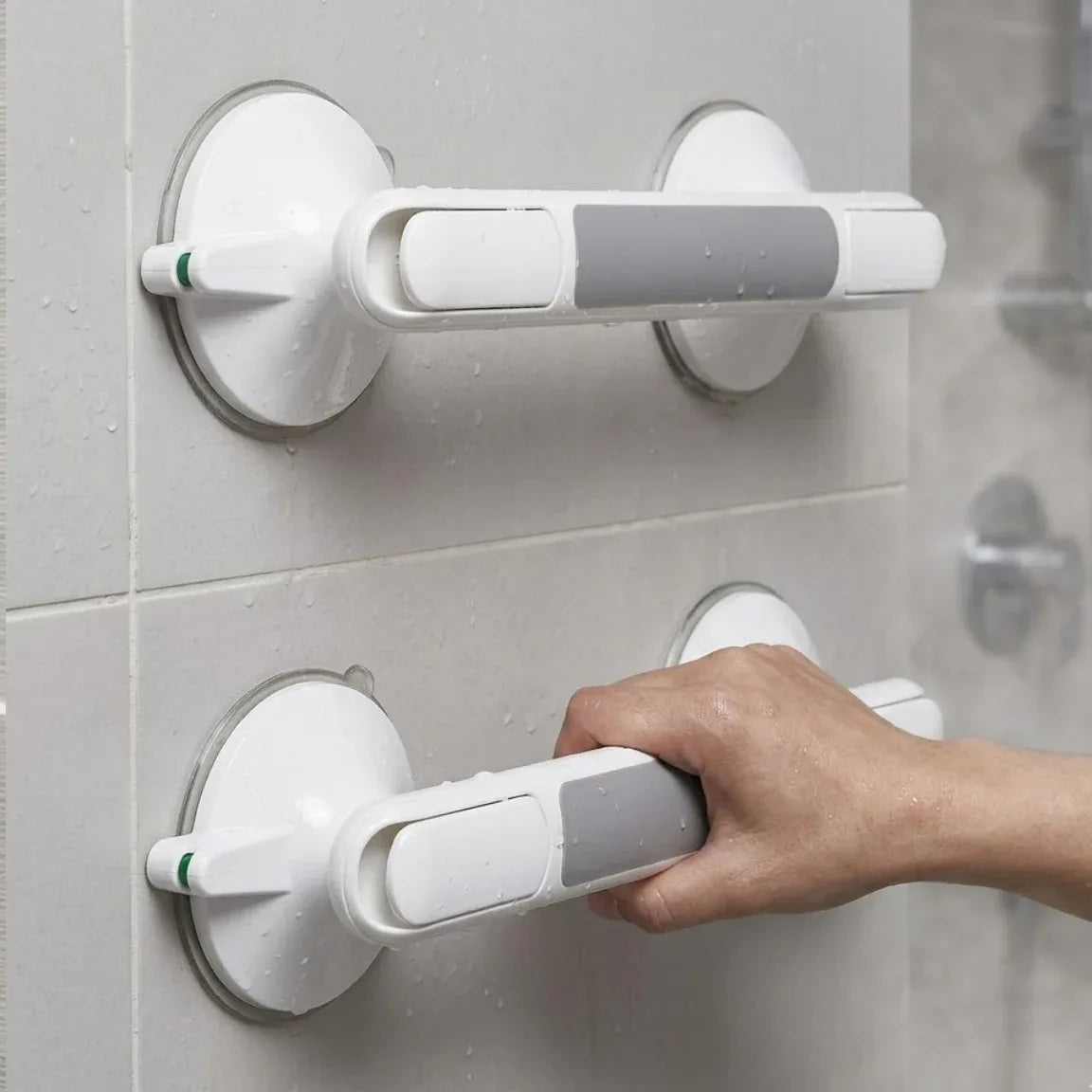 Shower Safety Grab Bar With Strong Suction | Anti Slip Support Bathroom Handle For Shower Or Tub With Secure Grip And No Drill Install Neriona