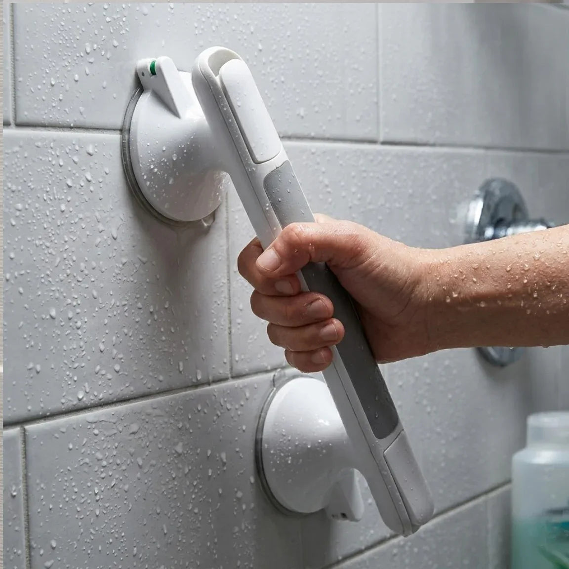 Shower Safety Grab Bar With Strong Suction | Anti Slip Support Bathroom Handle For Shower Or Tub With Secure Grip And No Drill Install Neriona