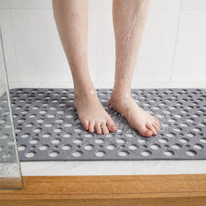 Non Slip Bath Mat – Strong Grip With Suction Base | Shower Mat With Drain Design For Stable And Safer Use In Bathroom Neriona Gray