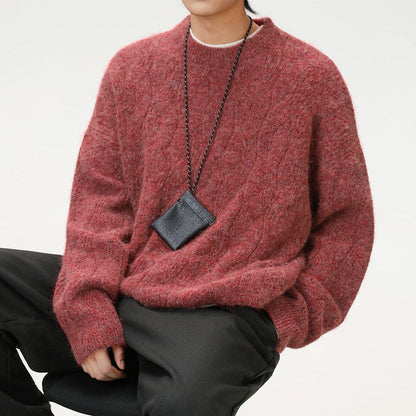 Frederick – Brushed Cable Knit Sweater | Oversized Crewneck Fit