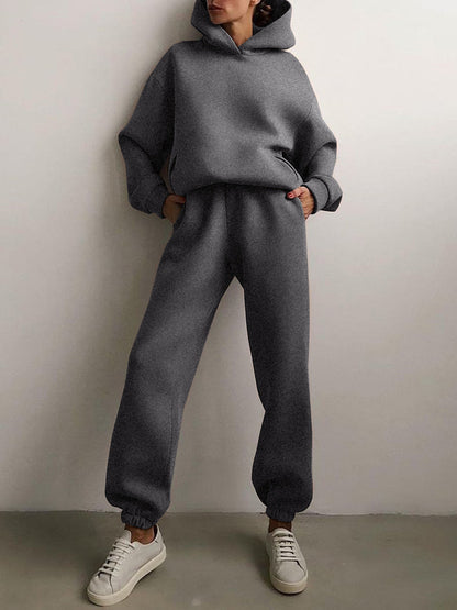 Olivia – Jogging Lounge Set | Women's Two-Piece Tracksuit With Zip-Up Jacket & Jogger Pants** Neriona Gray