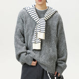 Frederick – Brushed Cable Knit Sweater | Oversized Crewneck Fit