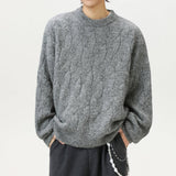 Frederick – Brushed Cable Knit Sweater | Oversized Crewneck Fit